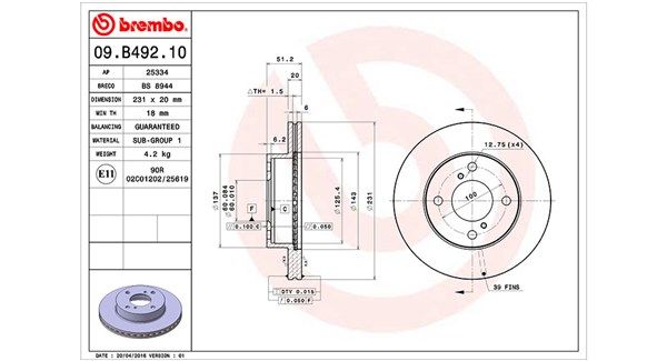 MAGNETI MARELLI Тормозной диск 360406113100